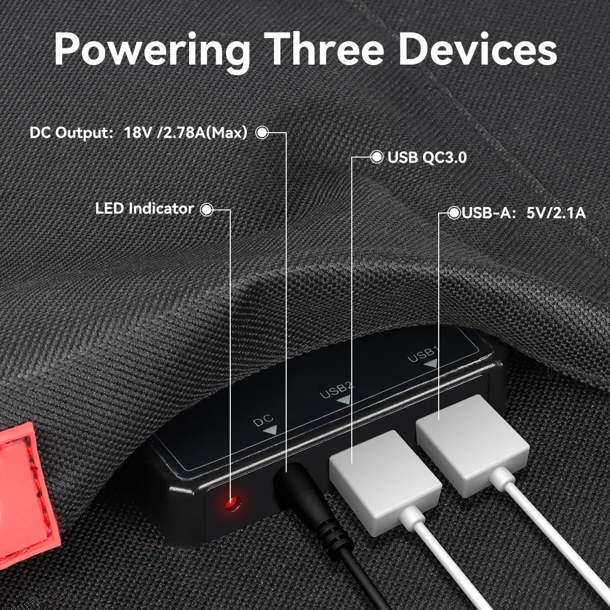 60W Foldable Solar Panel Charger for Generators and Devices