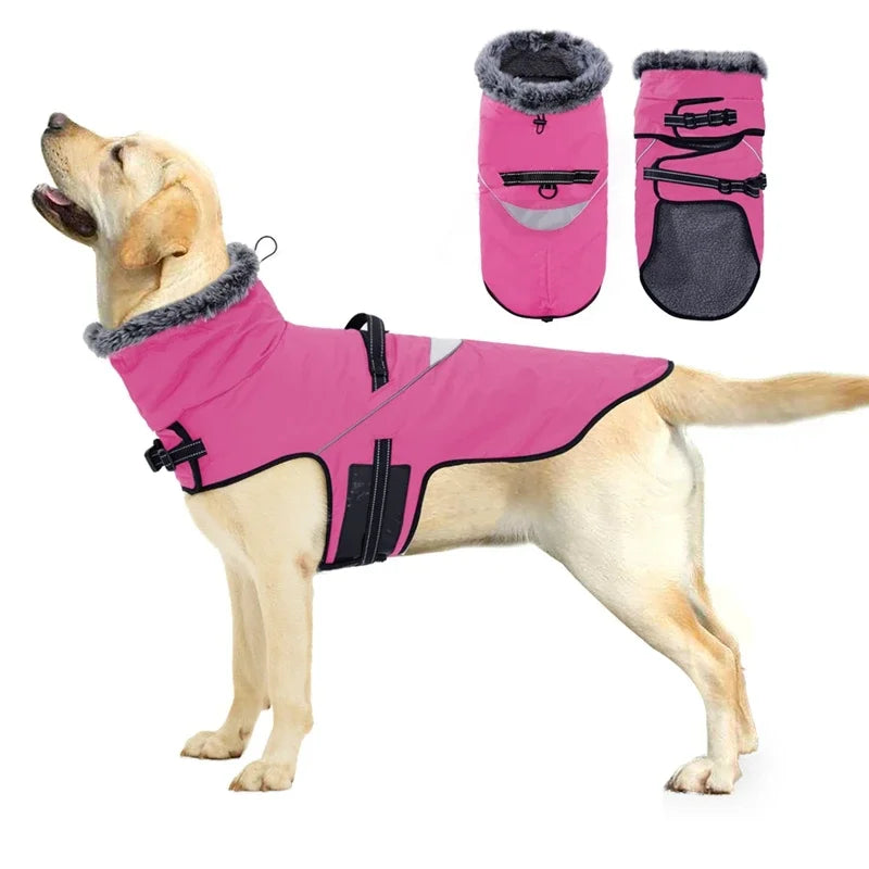 Winter Dog Jacket with Harness Waterproof Warm Coat for Small & Large Dogs