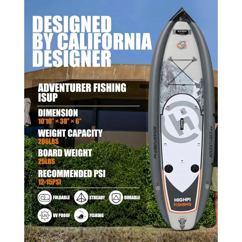 11ft Inflatable Stand Up Paddle Board with Accessories and Non Slip Deck