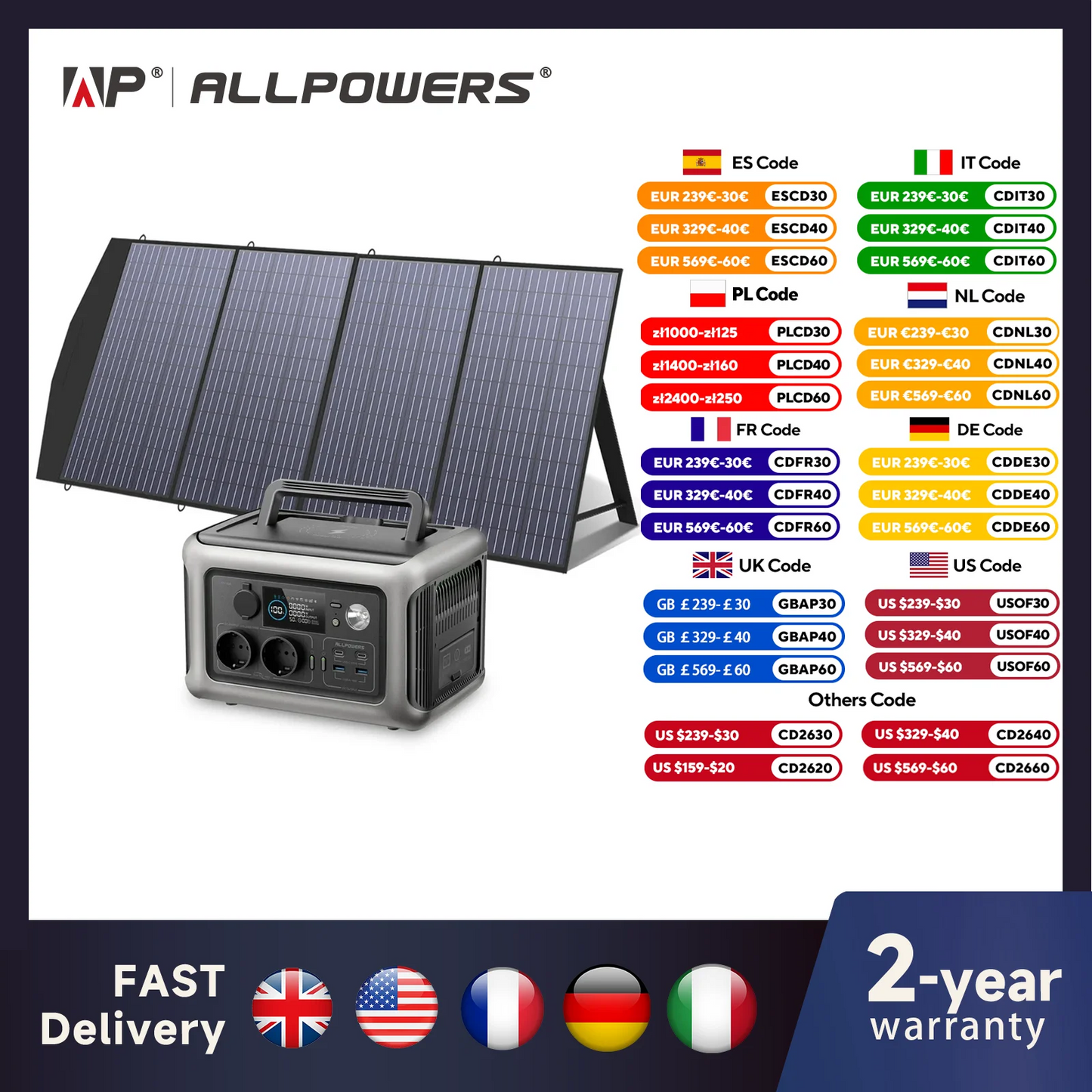 Portable Solar Generator Power Station with Solar Panel Option