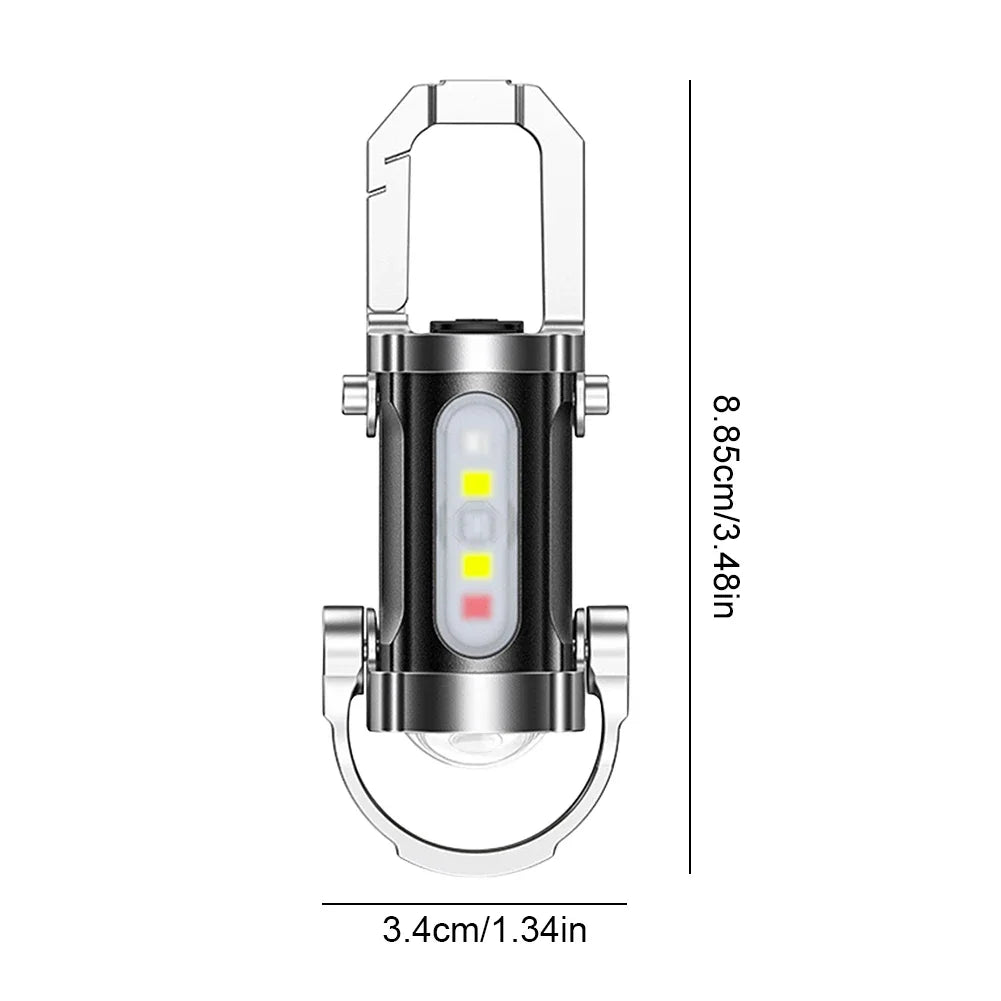 USB Rechargeable Ultralight Pocket Lamp for Outdoor, Multifunctional Portable Torch