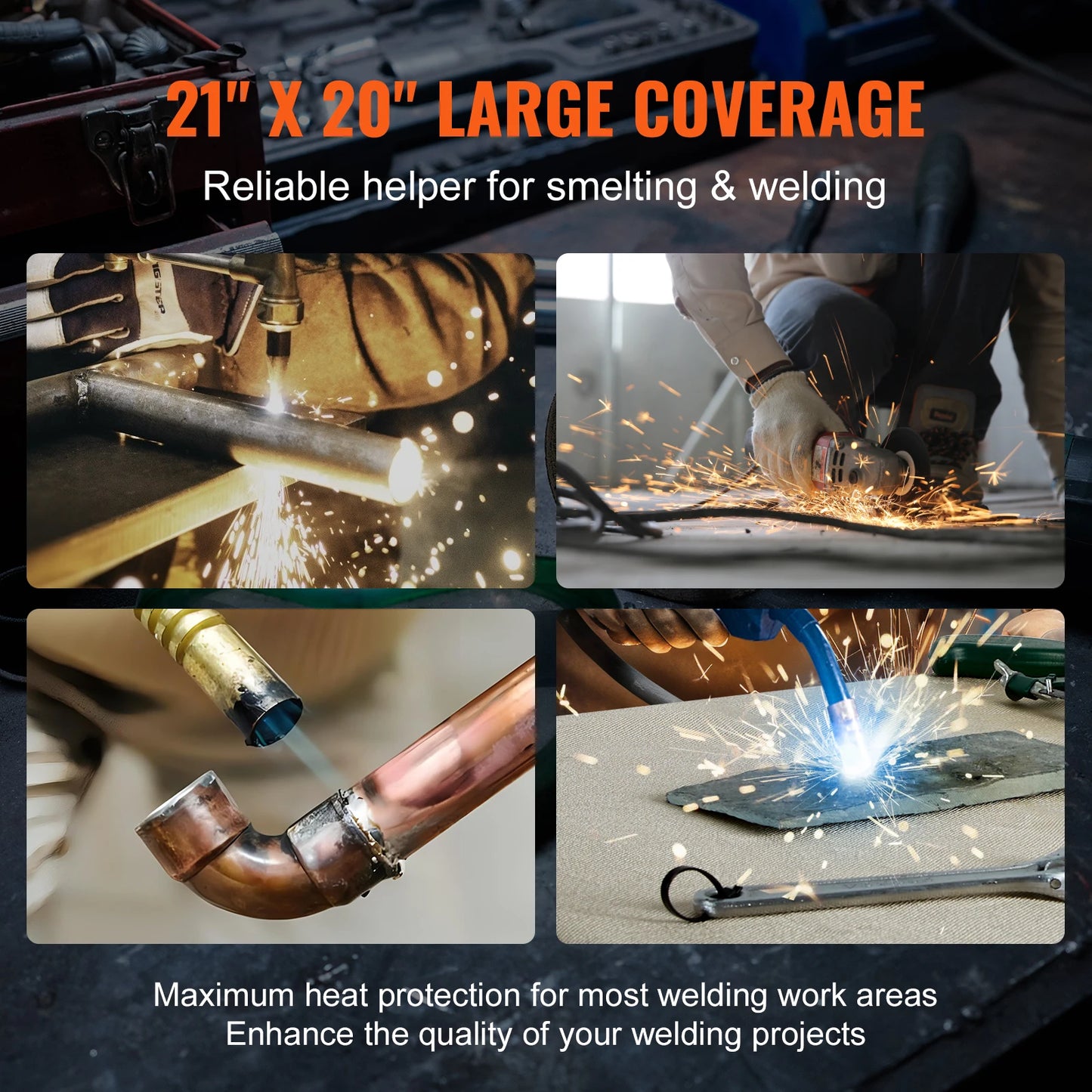 Carbon Felt Welding Blanket Set Heat Resistant 6 Pieces