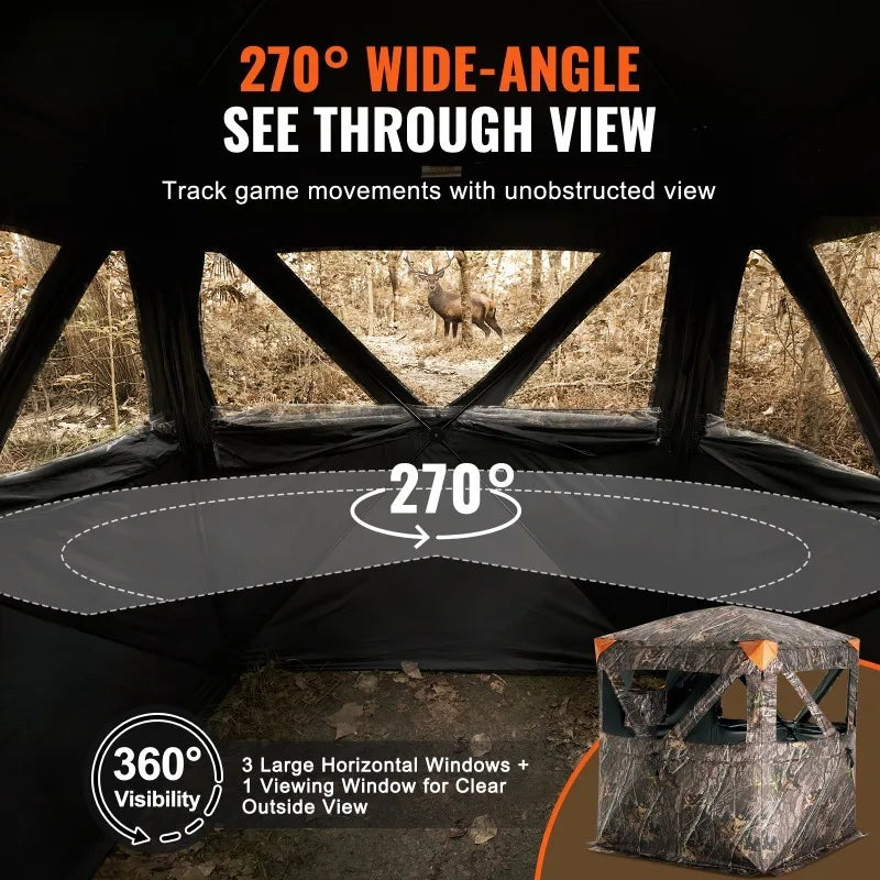 270 Degree See Through Hunting Blind for 1 to 2 People