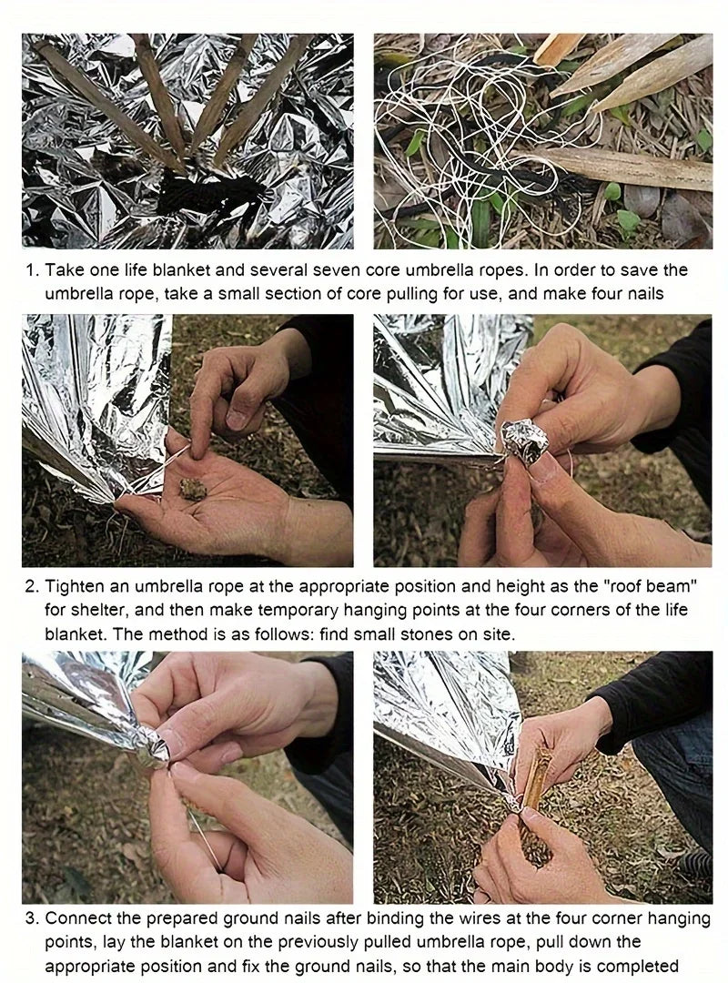Waterproof Reflective Emergency Blanket for Outdoor Survival and Rescue
