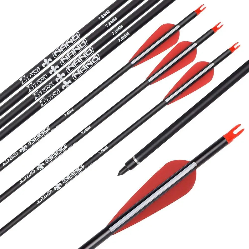 Carbon Hunting Arrows for Compound Bows 26 to 30 Inch Pack of 6 or 12