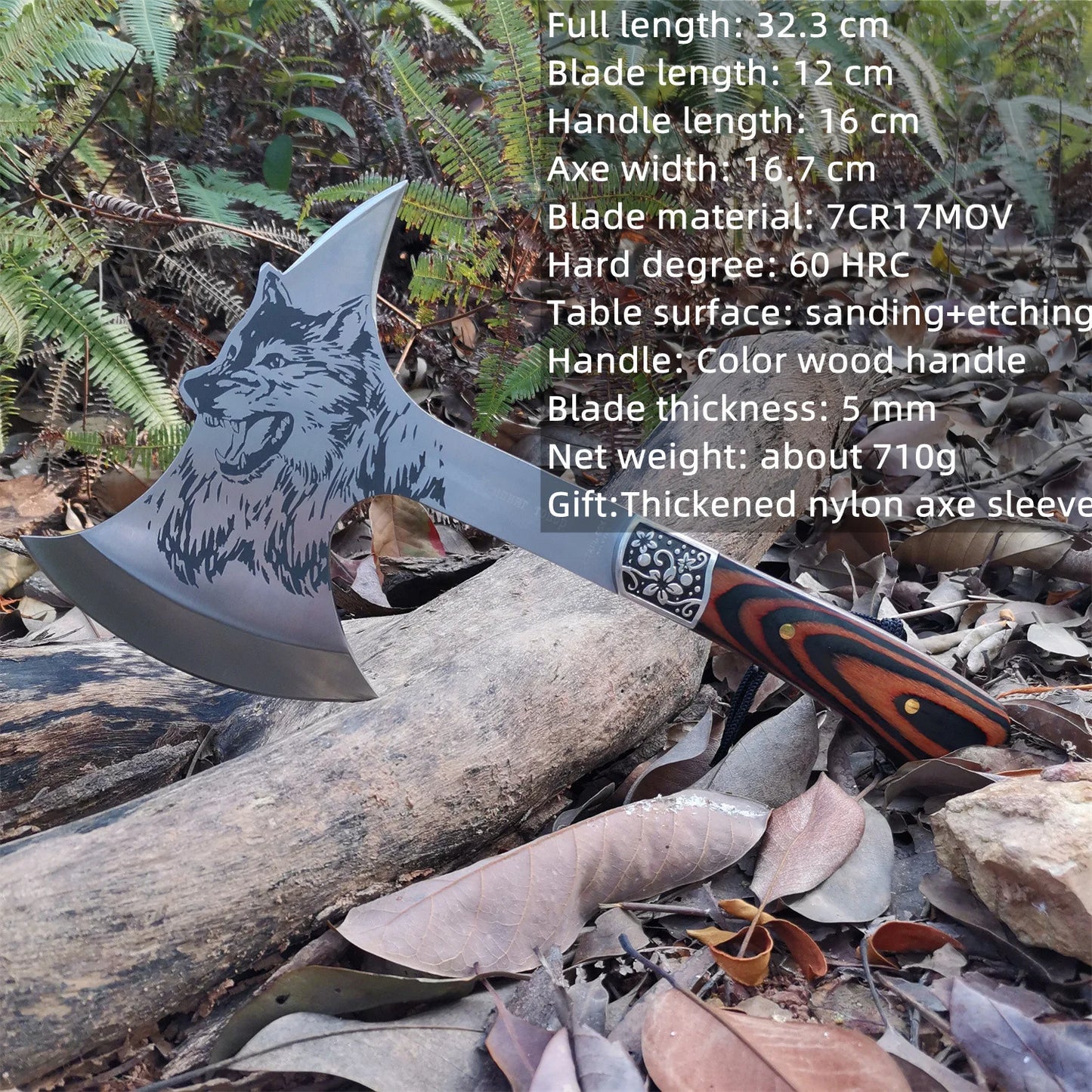 Survival Hatchet with Sheath and Shock Grip (5 Styles)