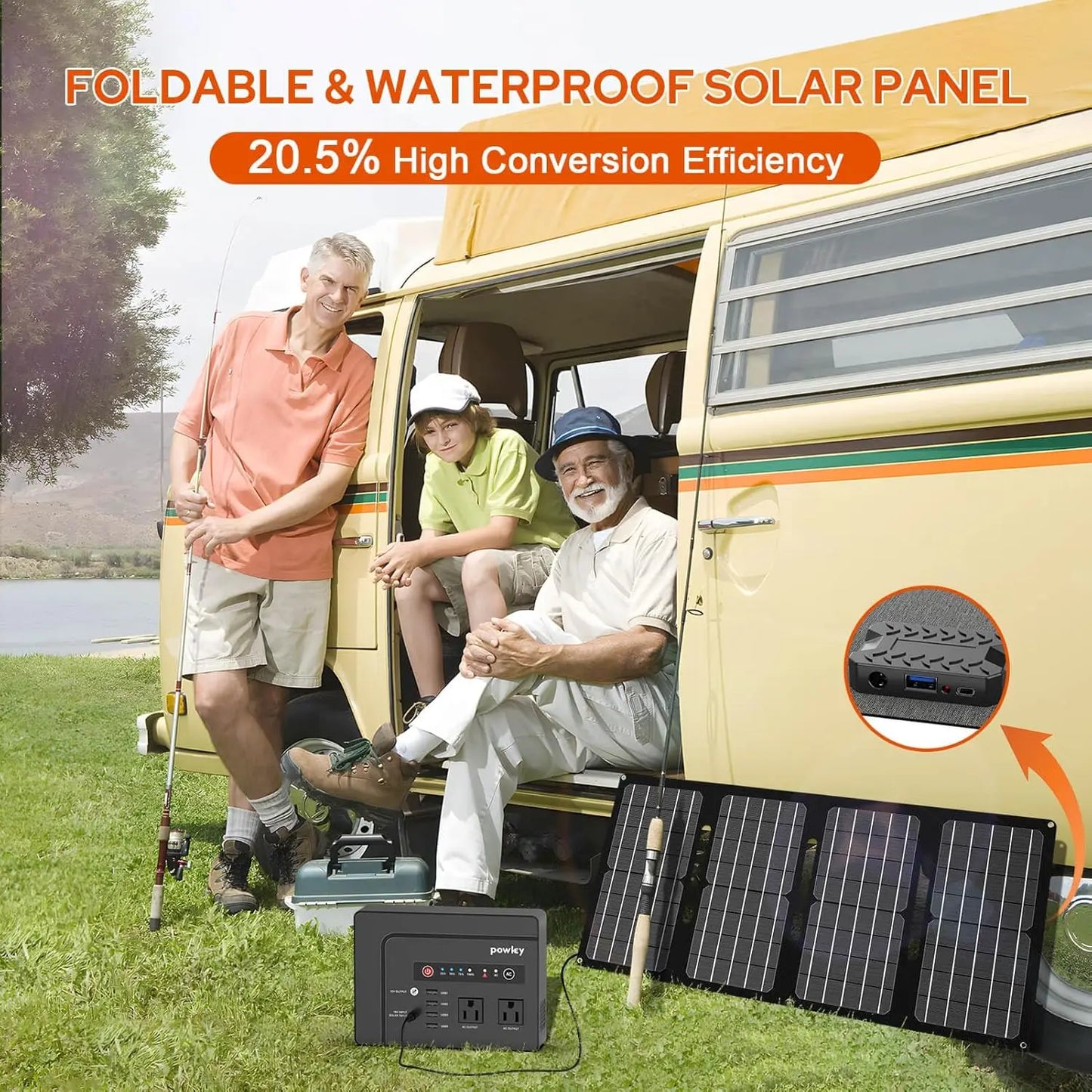 200W Portable Power Station with 40W Foldable Solar Panel 146Wh