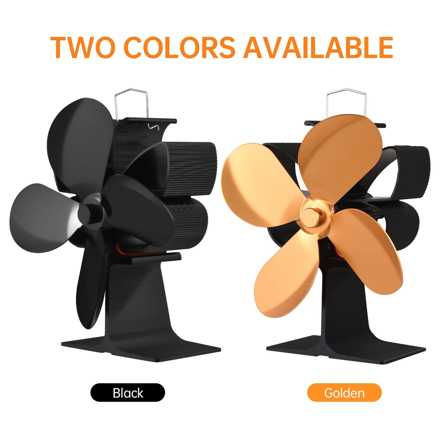 Heat Powered Stove Fan with 4 Blades and Overheating Protection