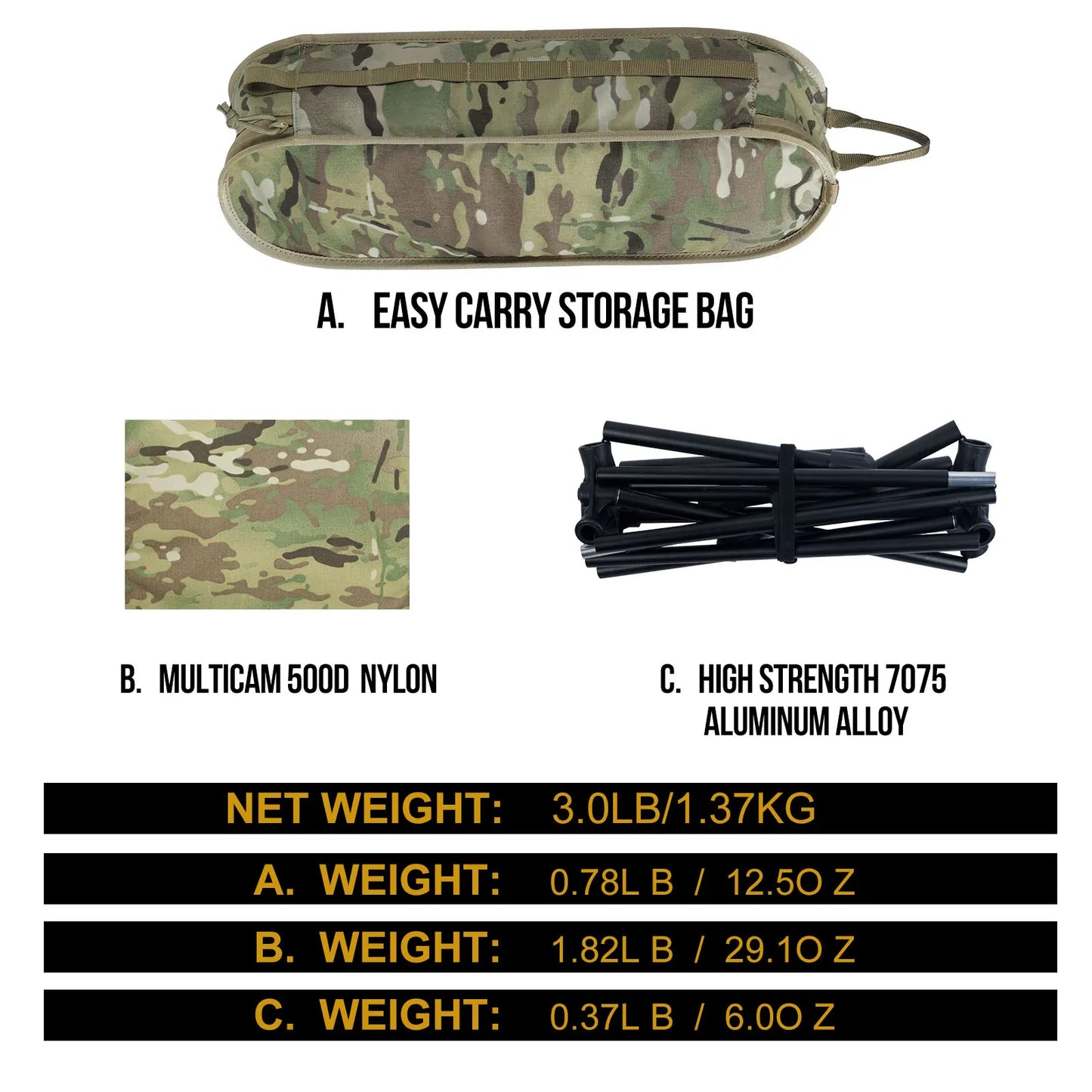 Portable High Back Camping Chair in Camo