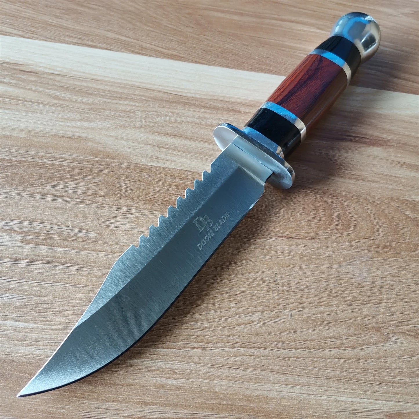 Stainless Steel Fixed Blade Hunting Knife with Ergonomic Handle
