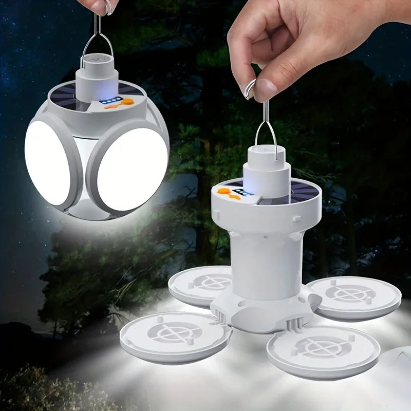Rechargeable LED Solar Camping Bulb Flashlight
