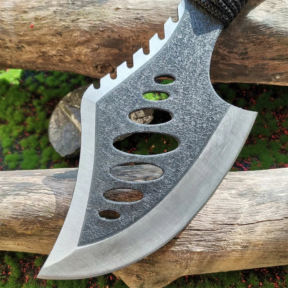 Stainless Steel Camping Tomahawk with Paracord Handle and Sheath