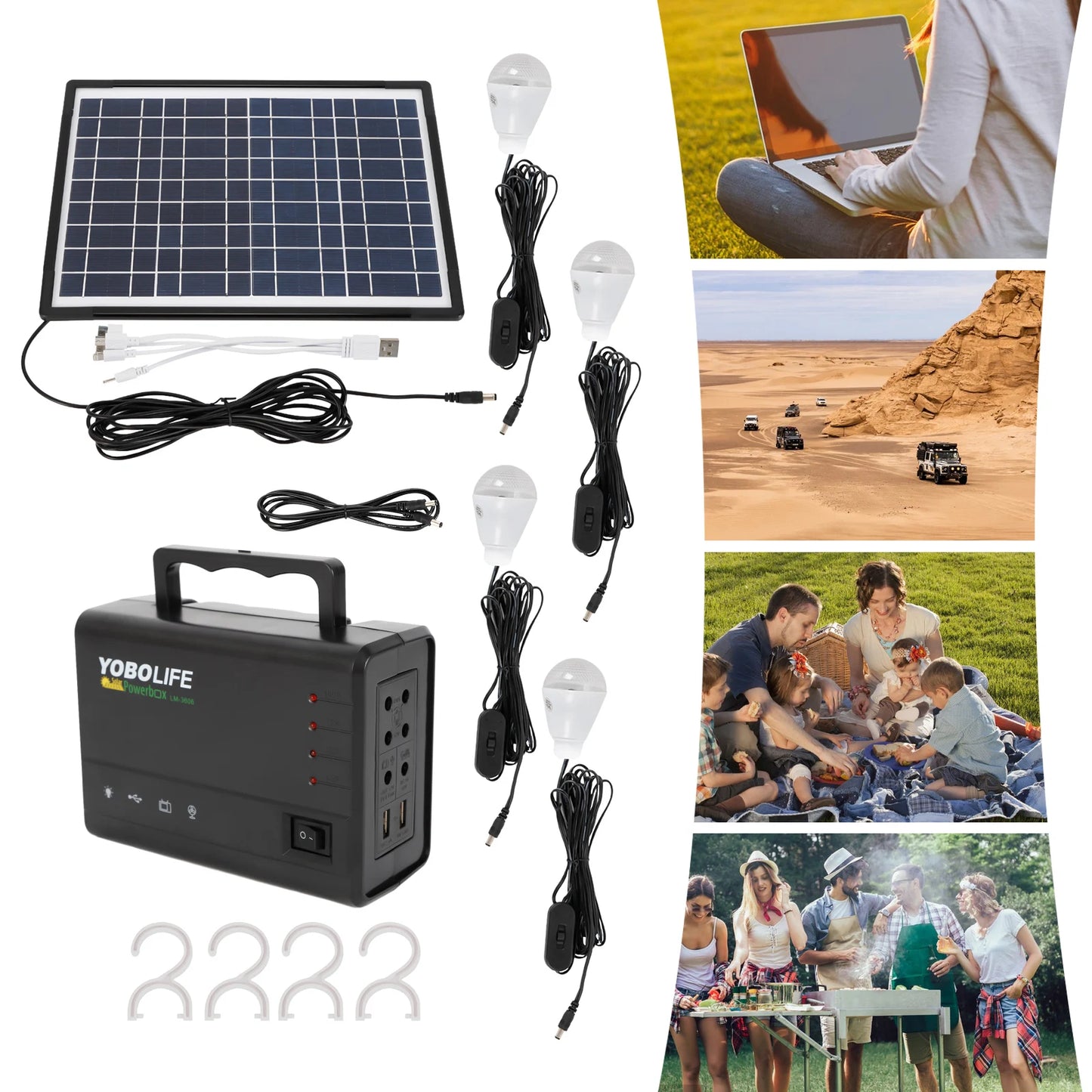 Portable Solar Generator with Panel and Power Inverter