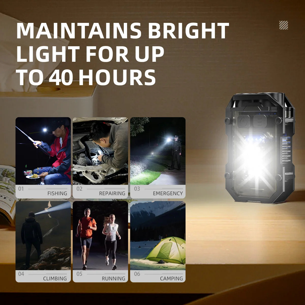 Mini Rechargeable LED Flashlight Keychain Light