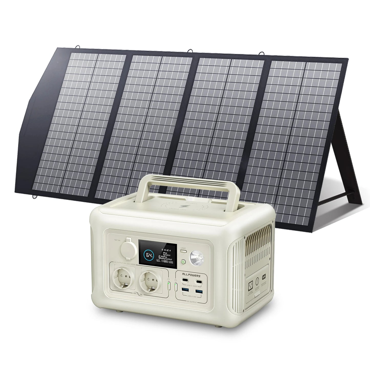 ALLPOWERS Portable Power Station w/Included Solar Panel 299Wh Pure Sine Wave Solar Generator for Camping & Backup