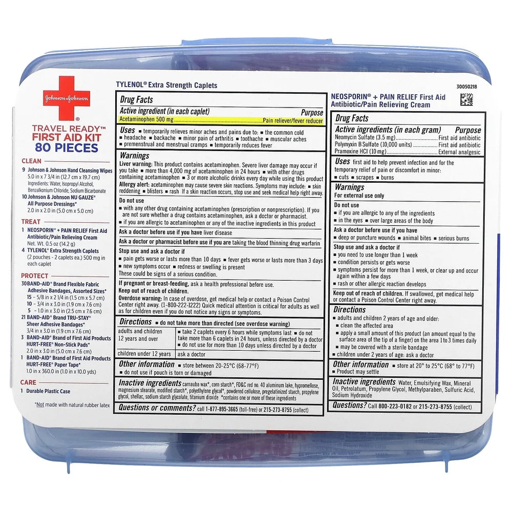 Portable Travel First Aid Kit with 80 Emergency Supplies