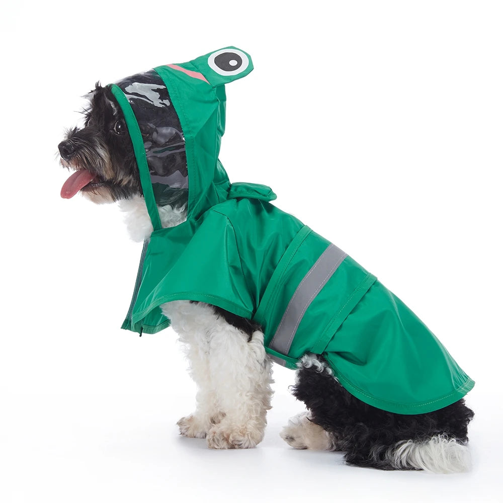 Reflective Waterproof Hooded Dog Raincoat for Large Dogs