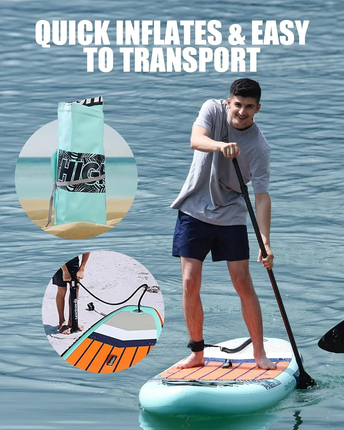 Inflatable Stand Up Paddle Board 10'6 or 11' with Accessories and Backpack