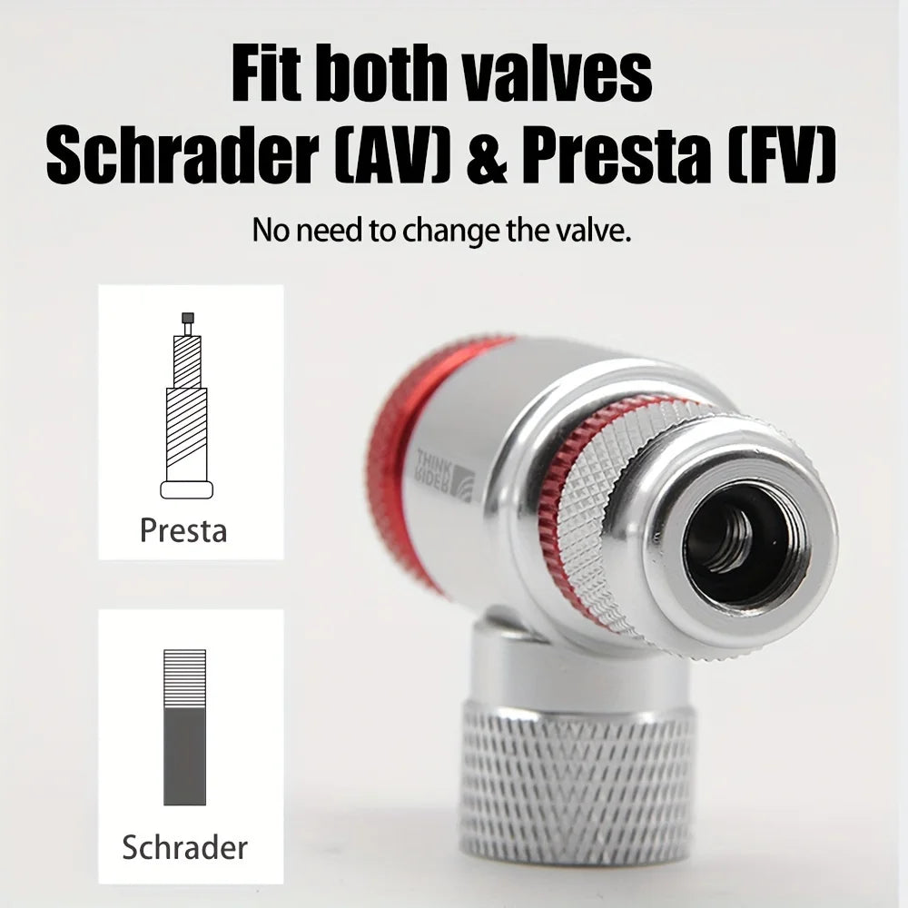 ThinkRider Mini CO2 Bike Pump Inflator with Presta and Schrader Adapter