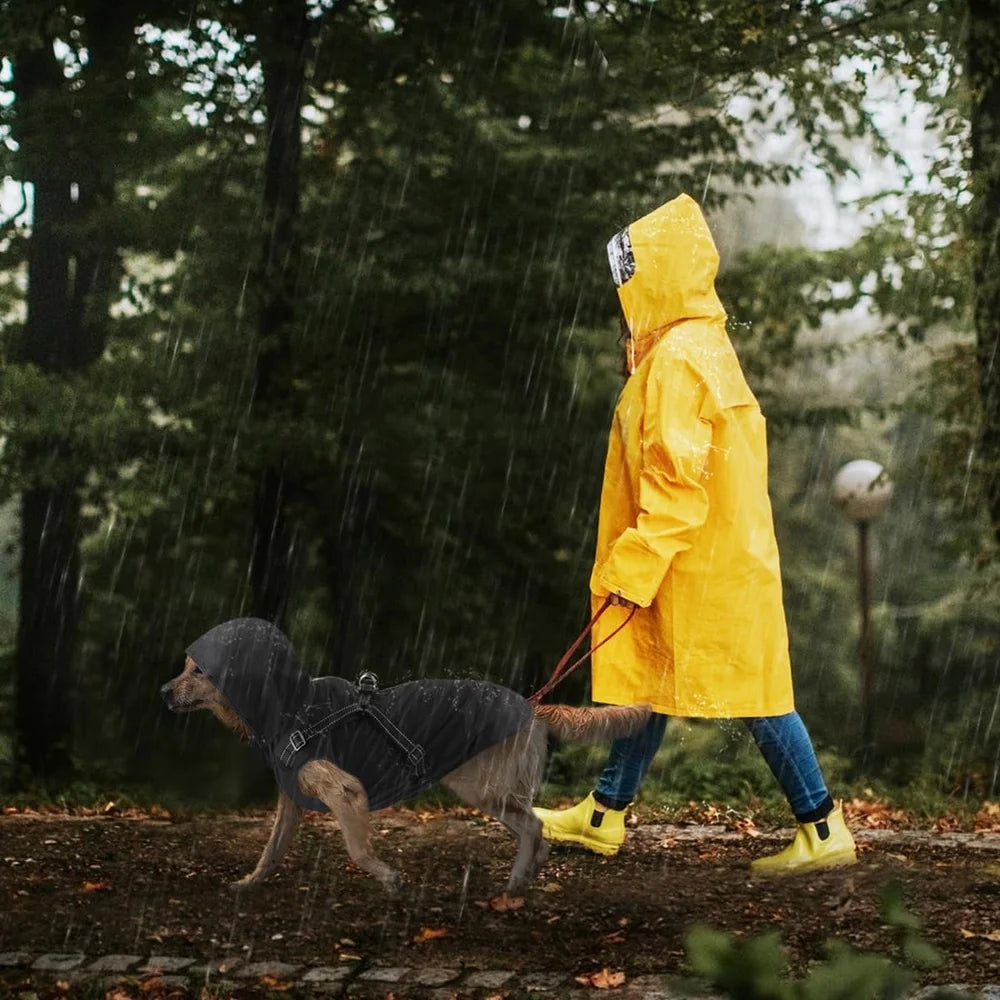Reflective Waterproof Dog Raincoat with Adjustable Hood