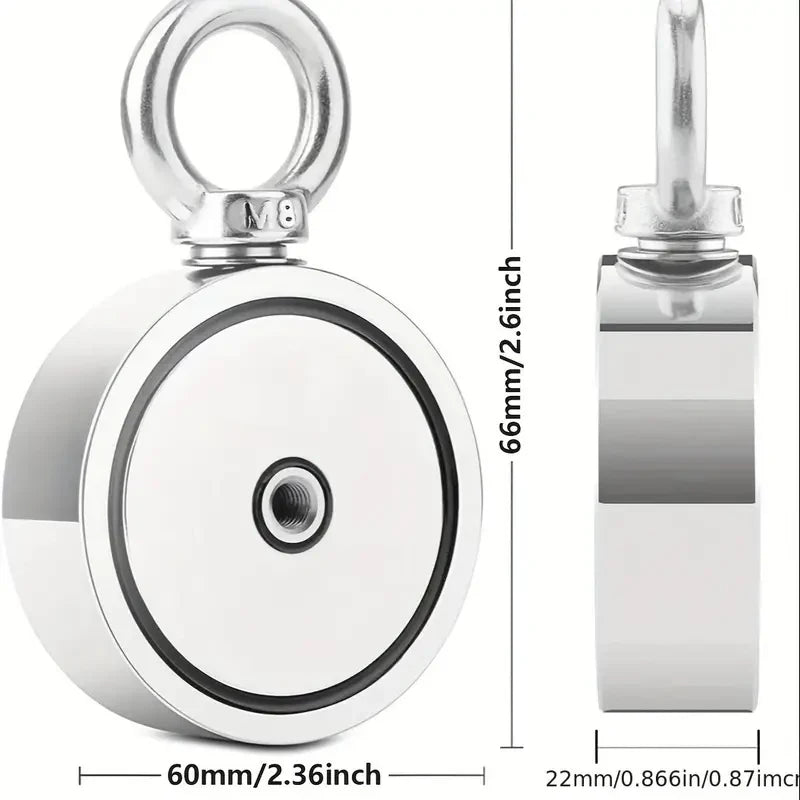 FINDMAG Double Sided Fishing Magnet Kit 750 lbs Pulling Force