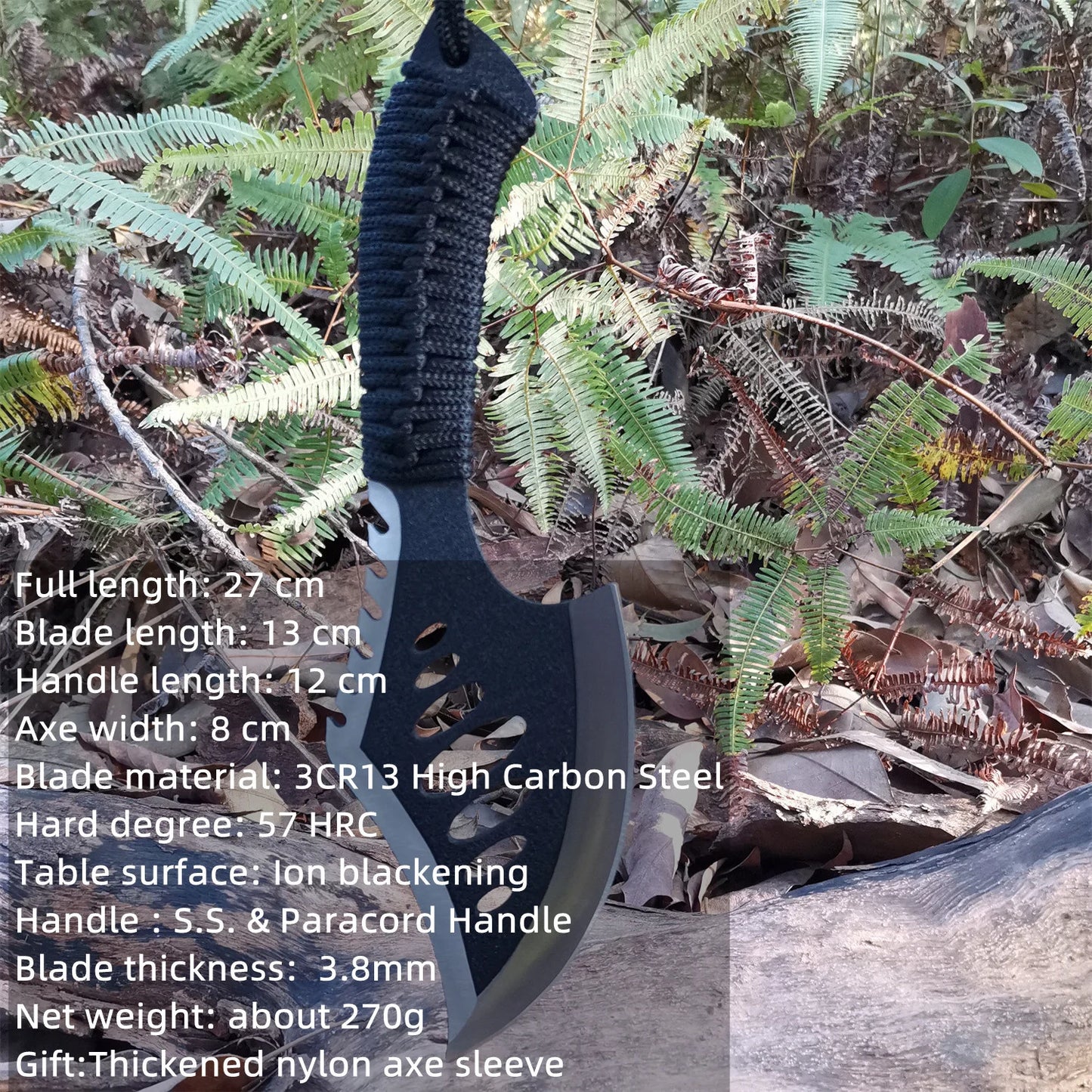 Survival Hatchet with Sheath and Shock Grip (5 Styles)