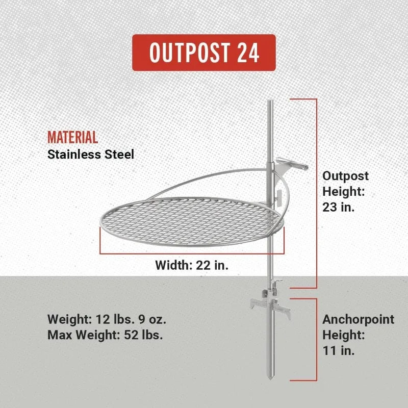 Outpost Grill 24 Stainless Steel Campfire Grate for Breeo X Series