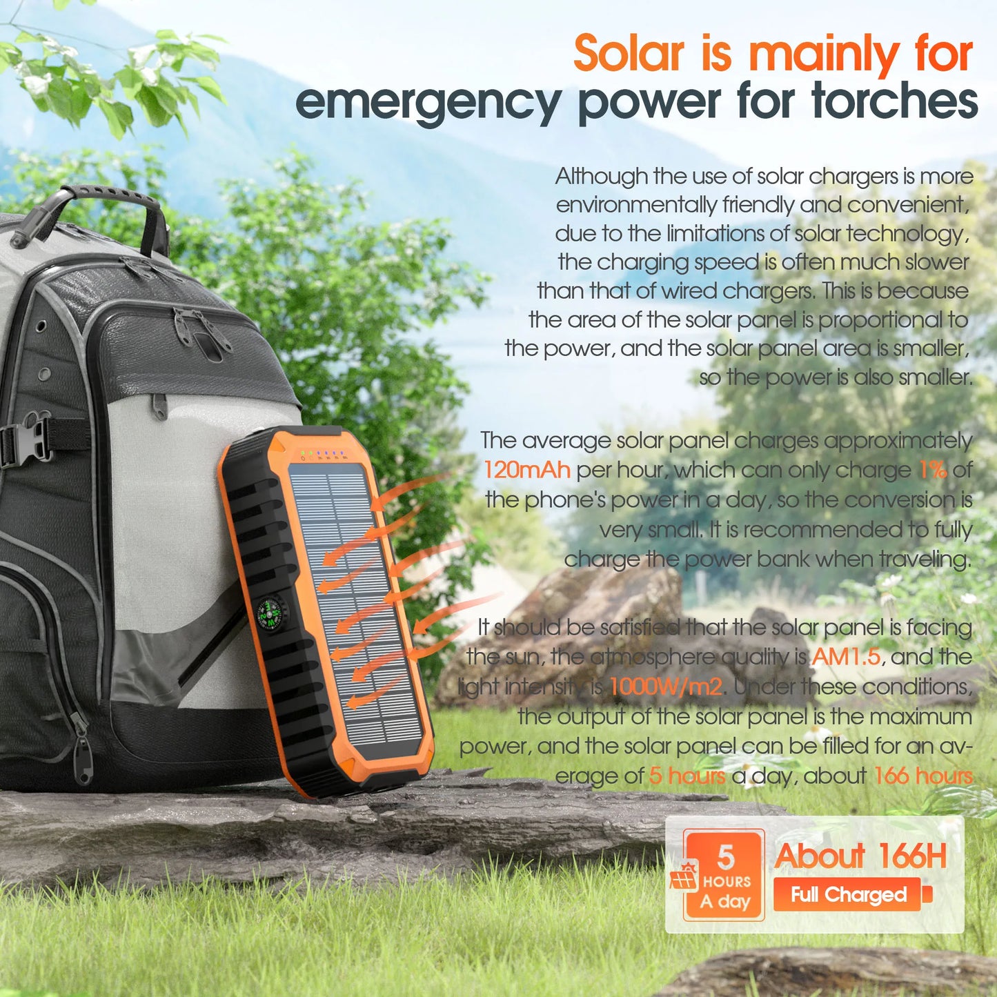 Solar Power Bank with Hand Crank 40000mAh