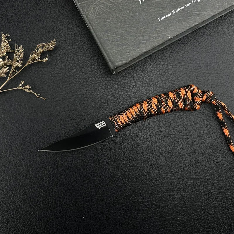 Fixed Blade Survival Knife with Nylon Rope Handle