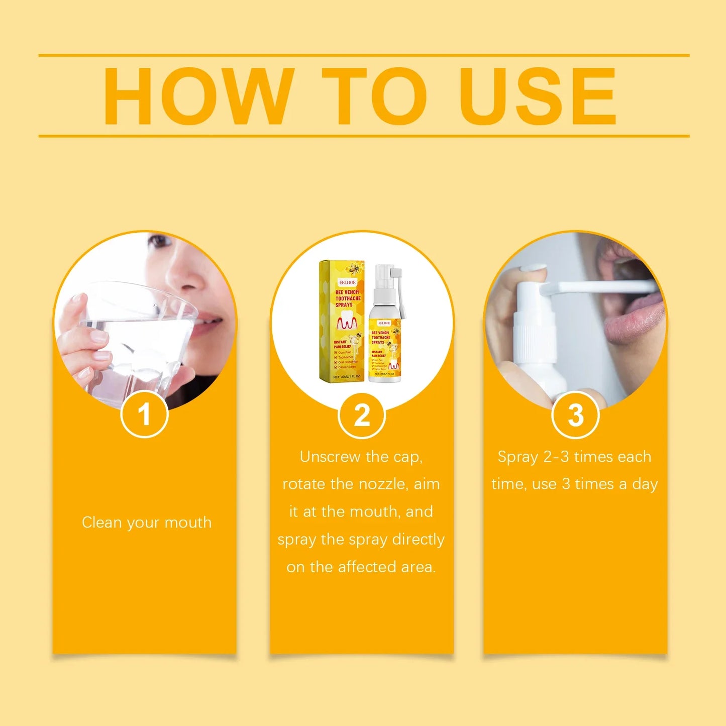 5 Pieces Herbal Oral Spray for Tooth Pain and Gum Care