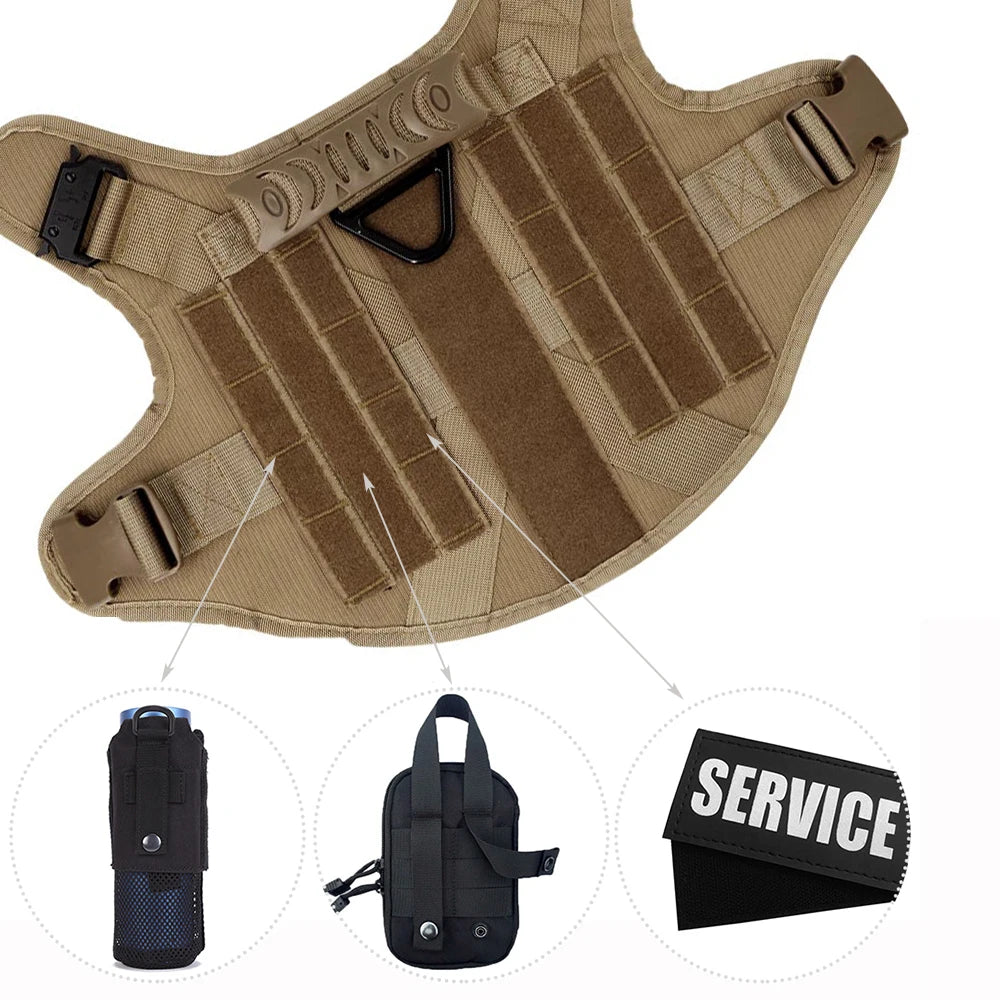 Military Dog Harness and Leash Set with Bags