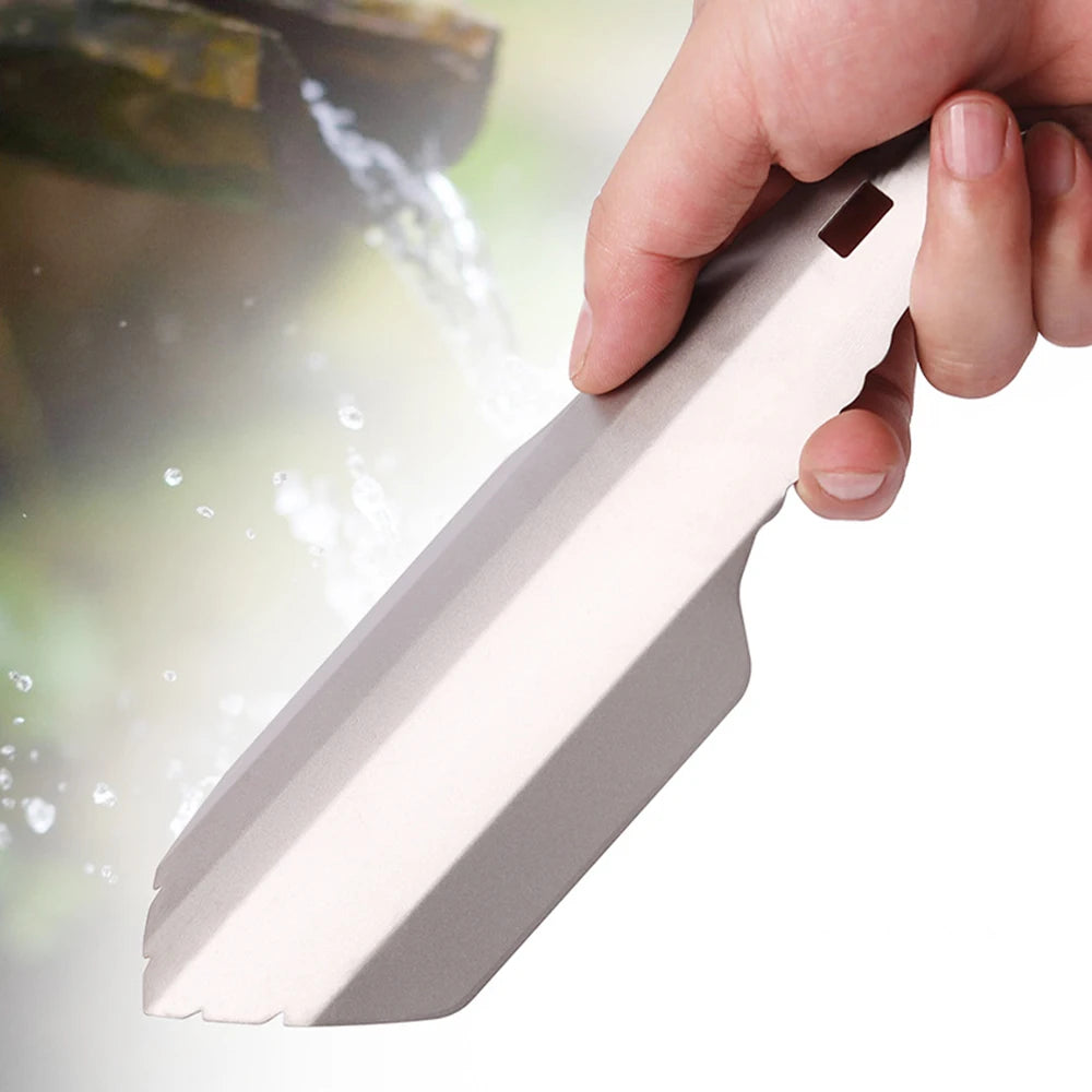 Titanium Camping Hand Trowel with Clip for Hiking and Backpacking