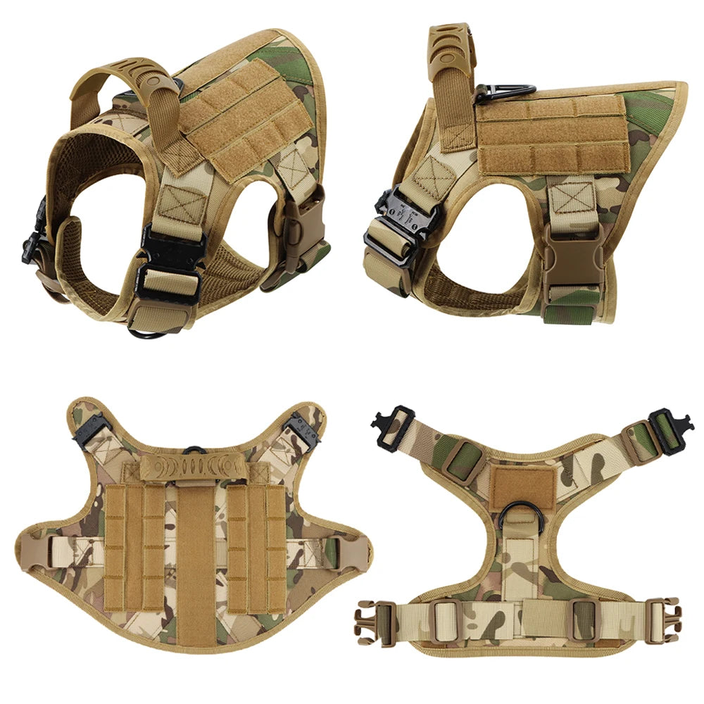 Military Dog Harness Leash Set for Large Dogs