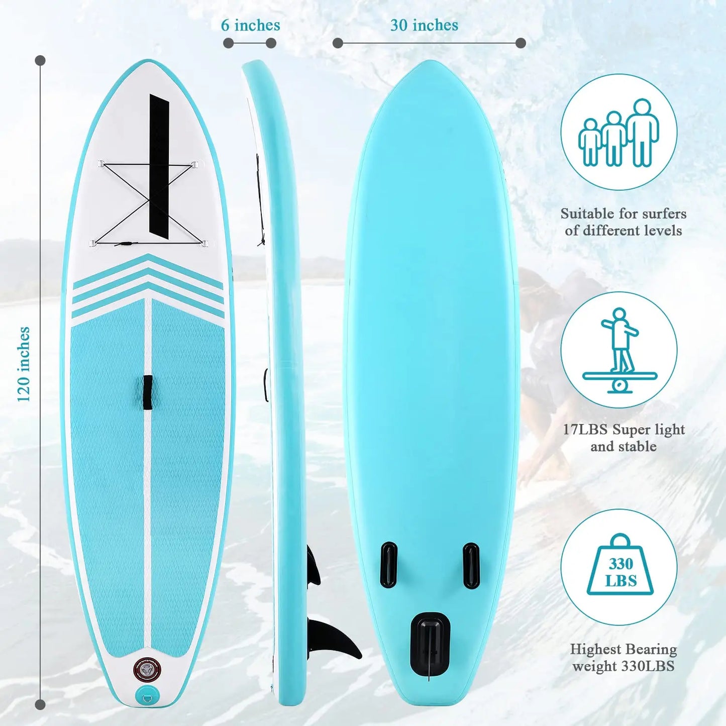 Inflatable Stand Up Paddle Board with Accessories and Pump