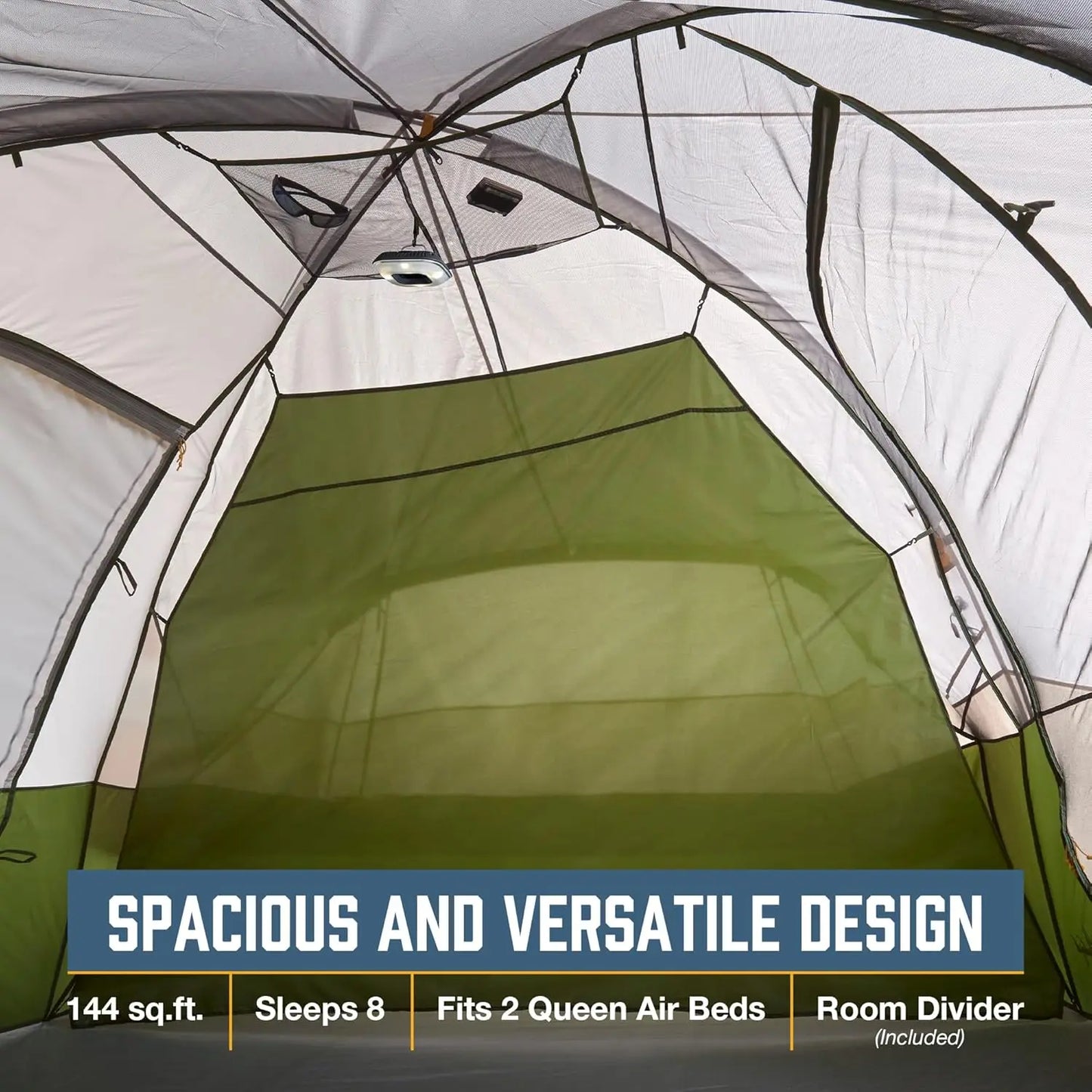 Family Camping Tent with Two Rooms and Vestibule