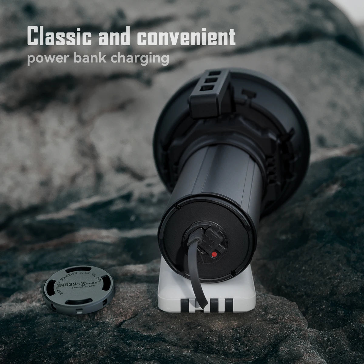 High Power LED Flashlight 200000 Lumen Searchlight