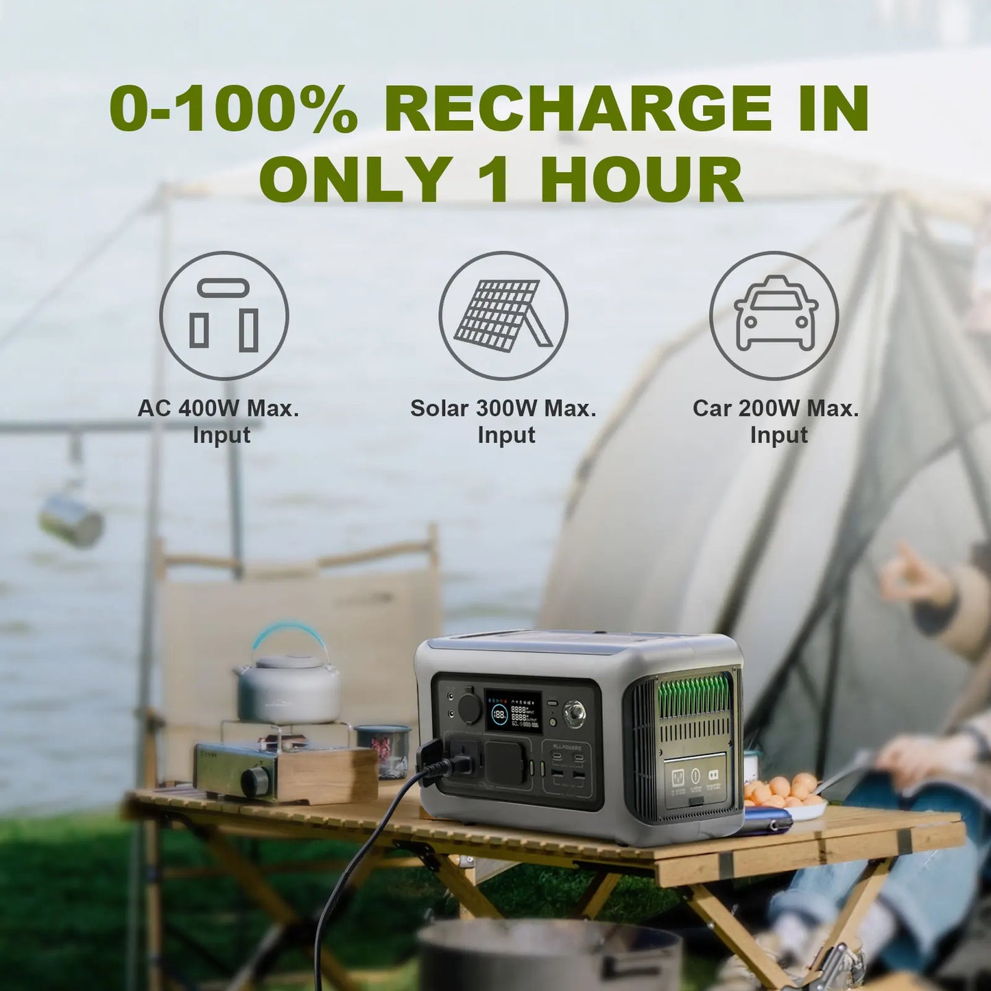 Portable Solar Generator Power Station with Solar Panel Option