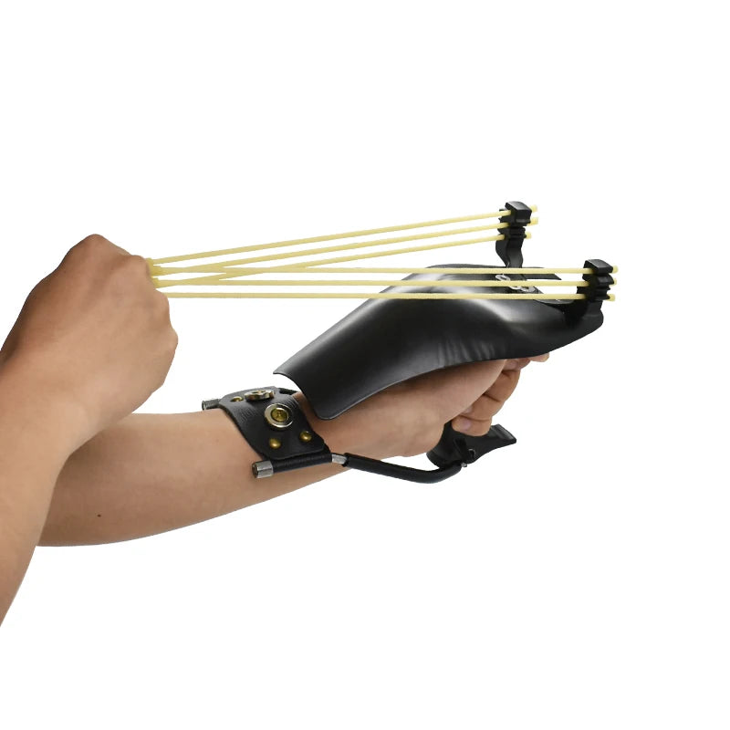 Professional High Power Metal Hunting Slingshot with Hand Guard Black and Gold