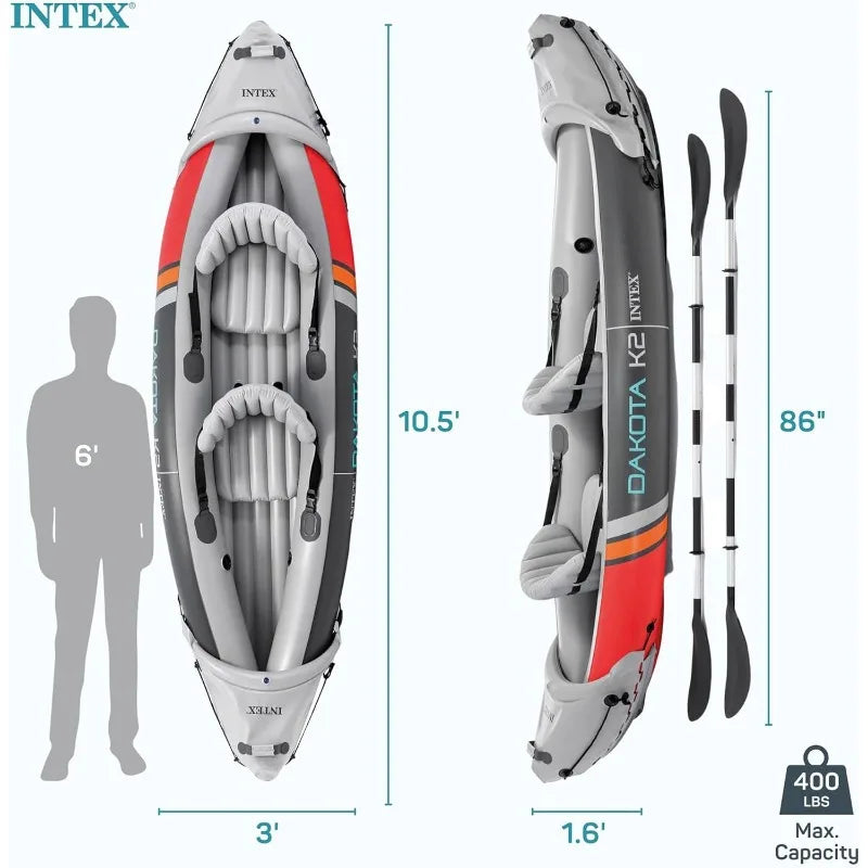 2 Person Inflatable Kayak Set with Oars and Pump