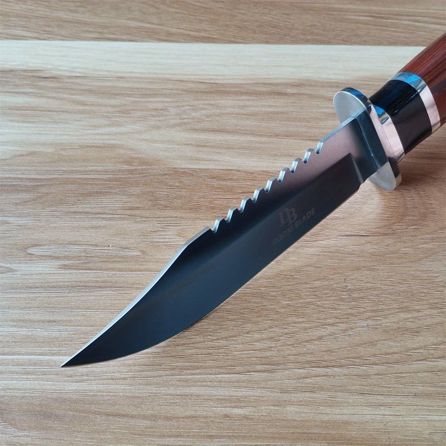 Stainless Steel Fixed Blade Hunting Knife with Ergonomic Handle