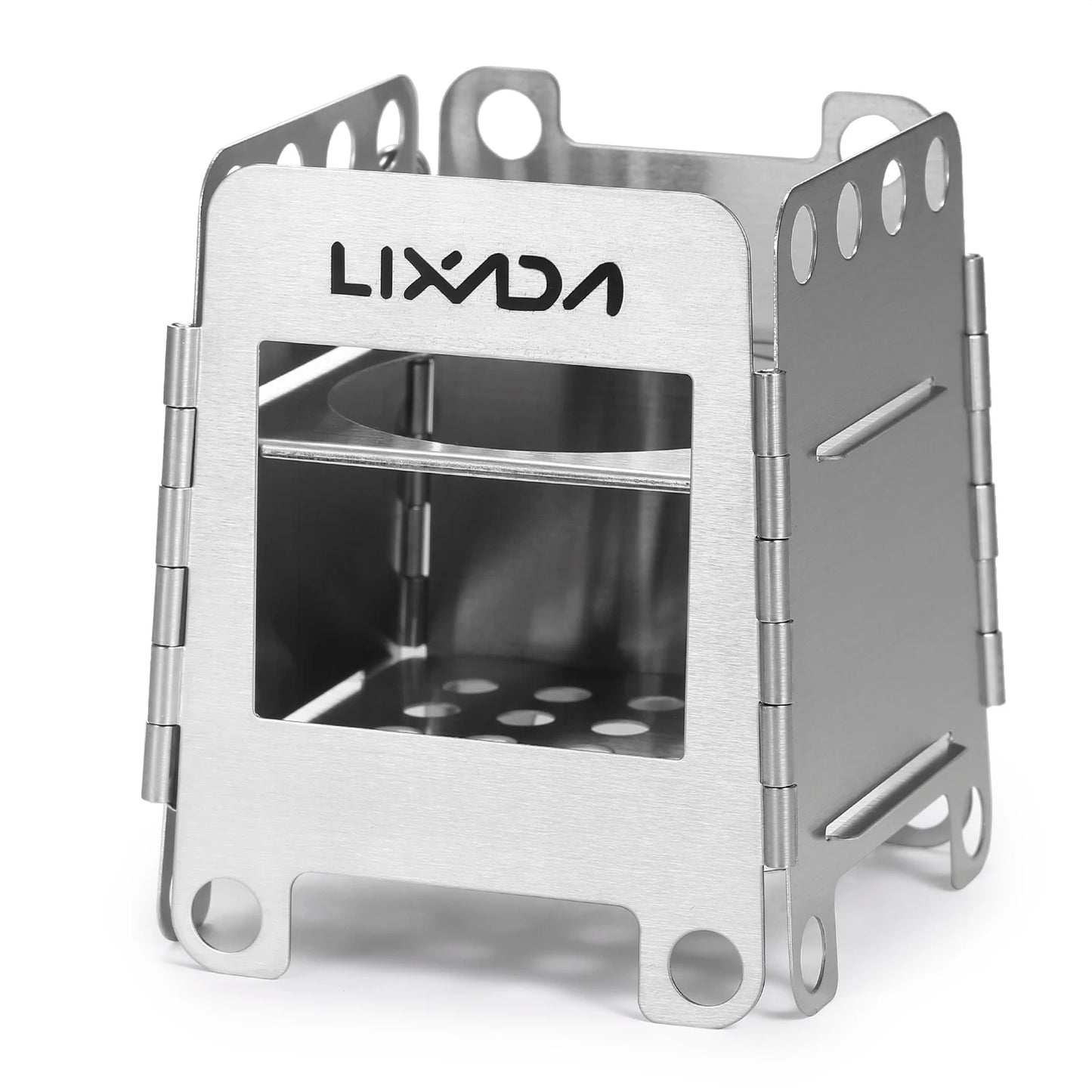 Portable Stainless Steel Folding Wood Stove for Camping, Backpacking, and Outdoor Cooking