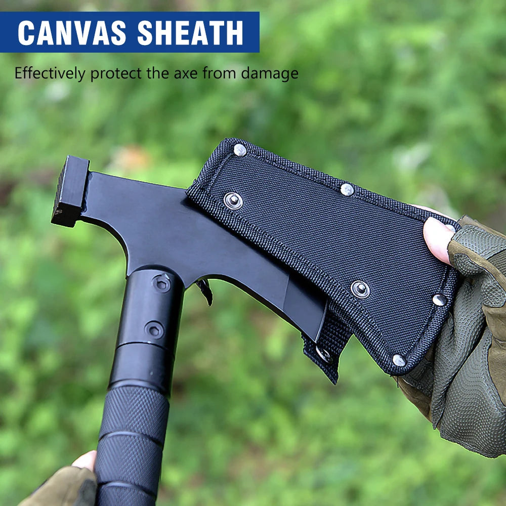Multi-Function Survival Axe – Portable Foldable Tomahawk Multi-Tool Kit for Outdoor Camping, Touring, and Firewood Chopping
