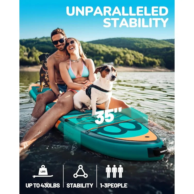 11ft Super Wide Inflatable Stand Up Paddle Board for Family with 100L Backpack