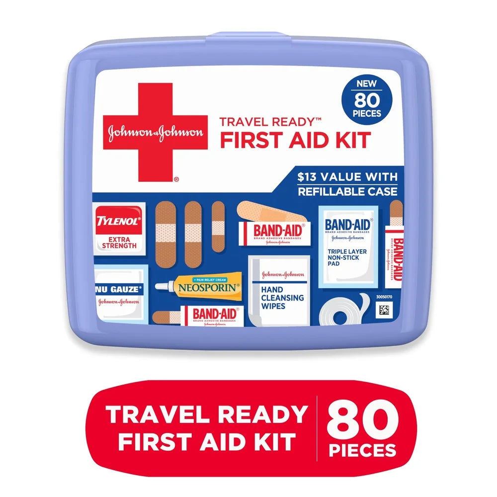 Portable Travel First Aid Kit with 80 Emergency Supplies