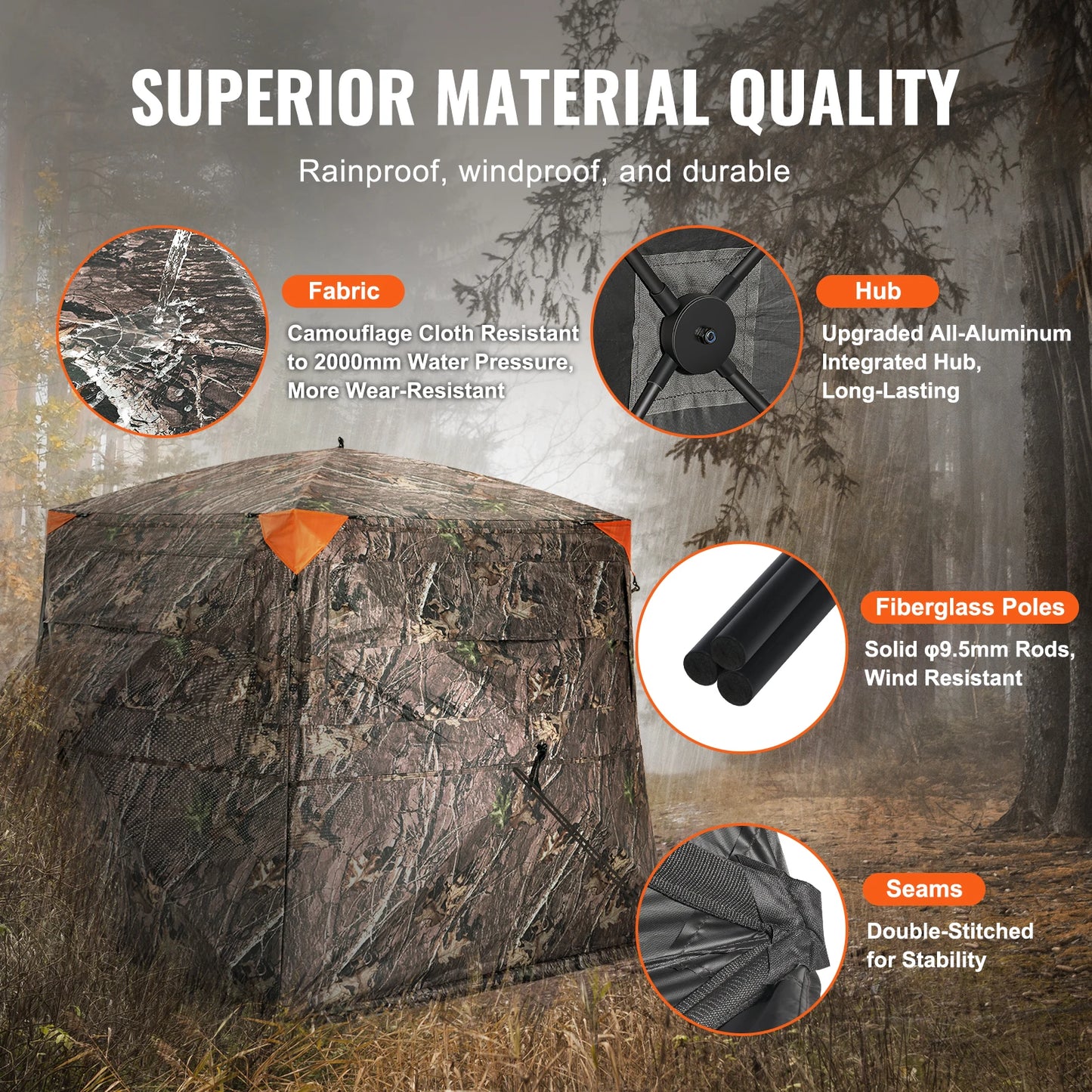VEVOR 4 to 5 Person See Through Hunting Blind for Deer and Turkey