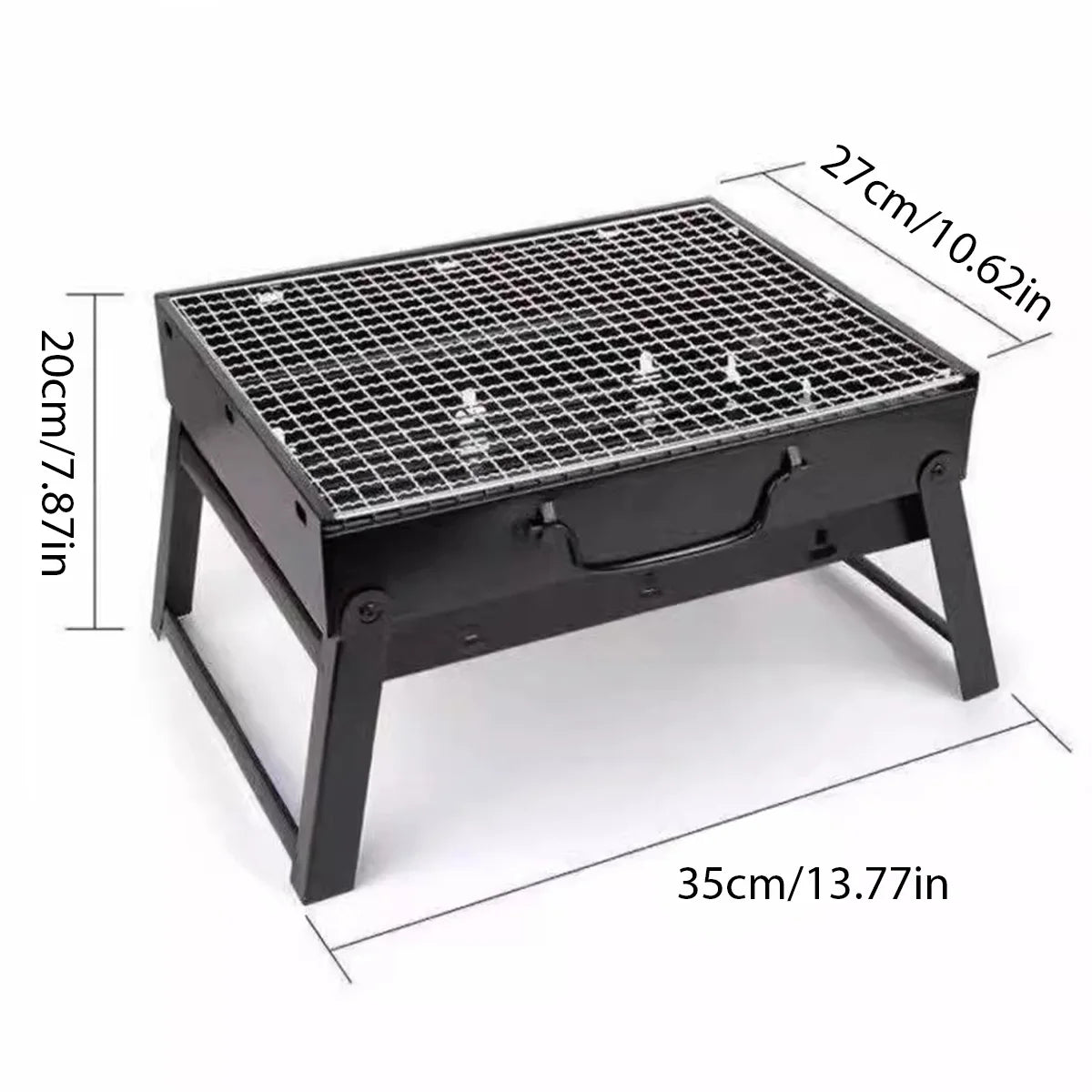 Portable Charcoal Grill Stainless Steel for Outdoor Cooking