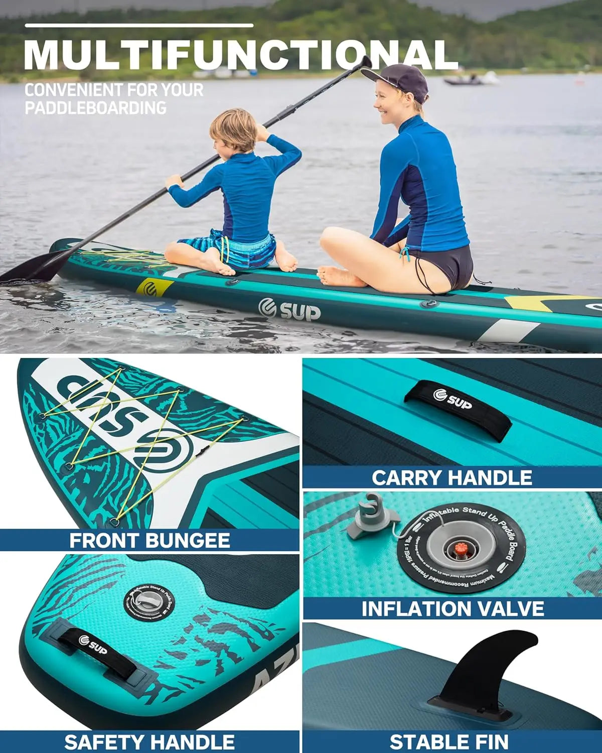 Stable Inflatable Stand Up Paddle Board with Seat for Adults