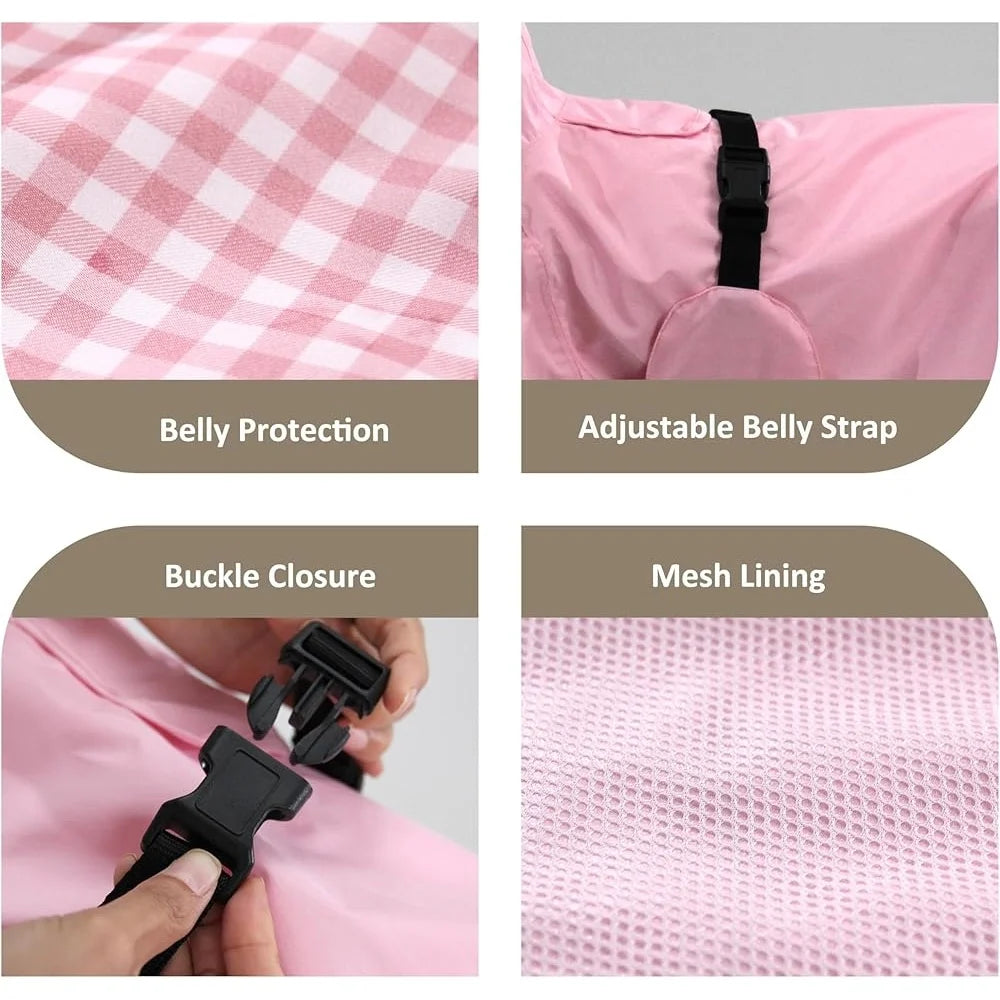 Waterproof Dog Raincoat with Hood and Leash Hole