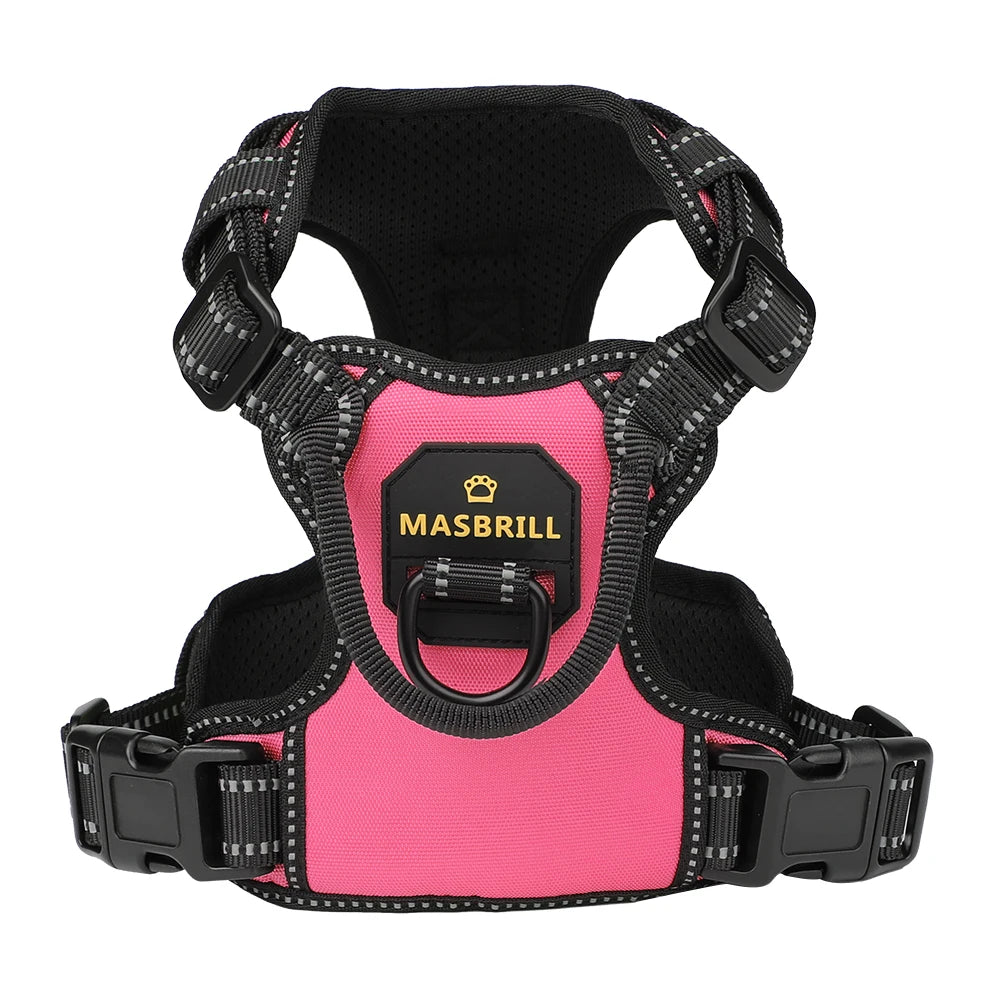 Reflective No Pull Dog Harness with Leash Hooks and Handle