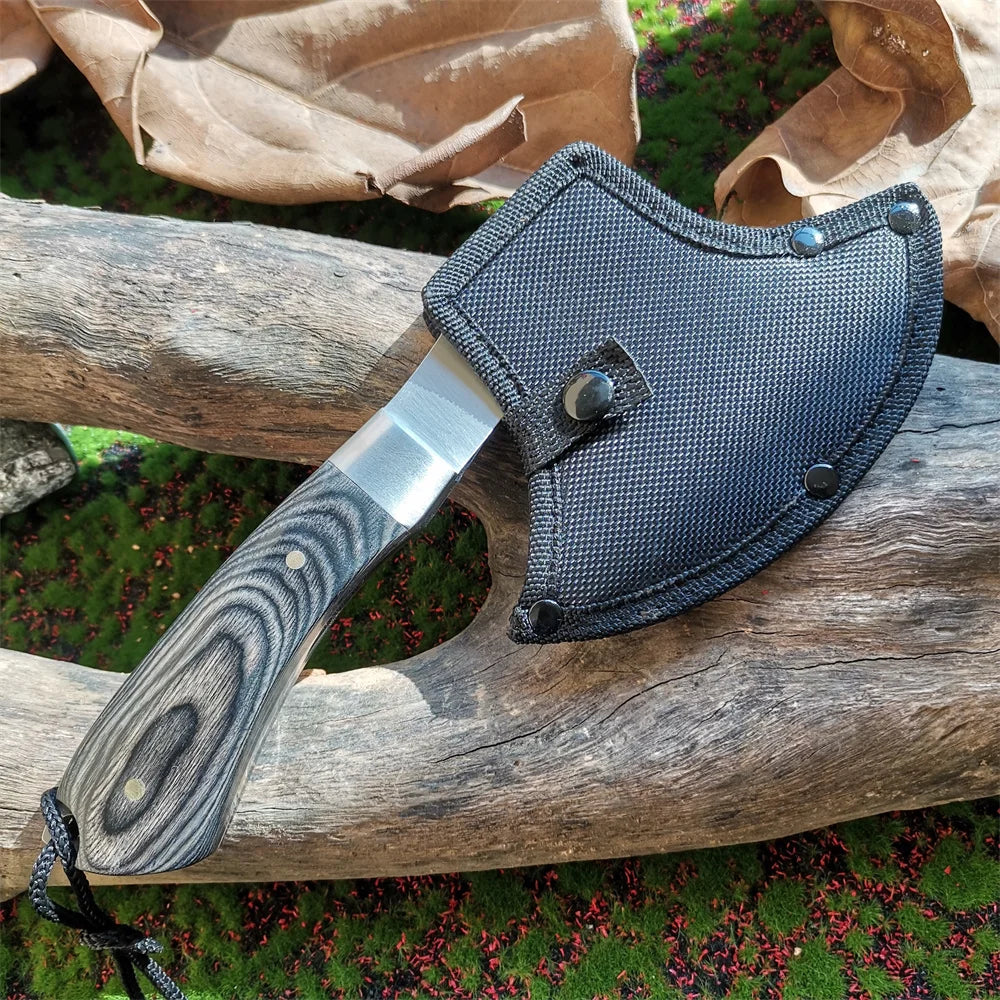 Portable Stainless Steel Camping Axe with Wooden Handle